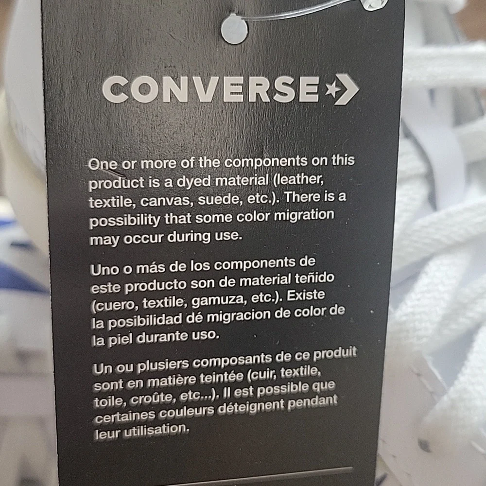 Converse Kids High-Top Sneakers - White with Blue Accents - Picture 6 of 14